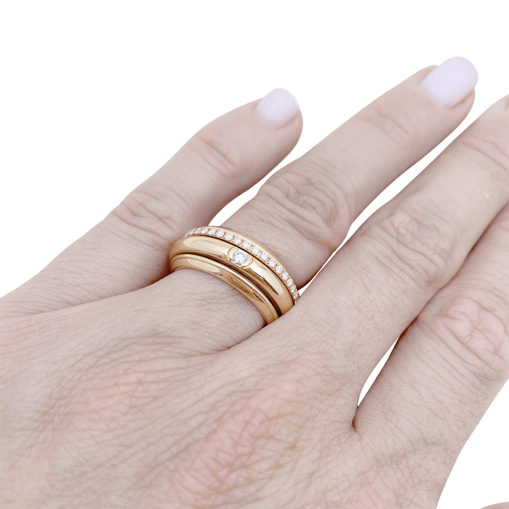 Bague Piaget "Possession" or rose, diamants.