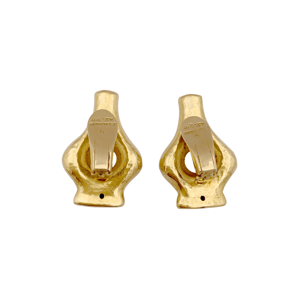 Boucles d'oreilles Lalaounis « Mesopotamia », or jaune martelé.