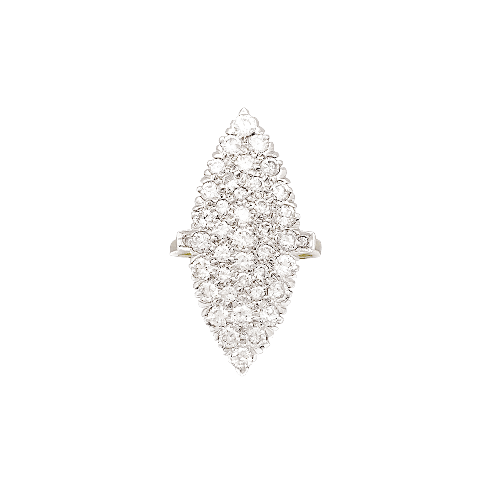 Bague marquise, deux ors, diamants. - Maison Eloe