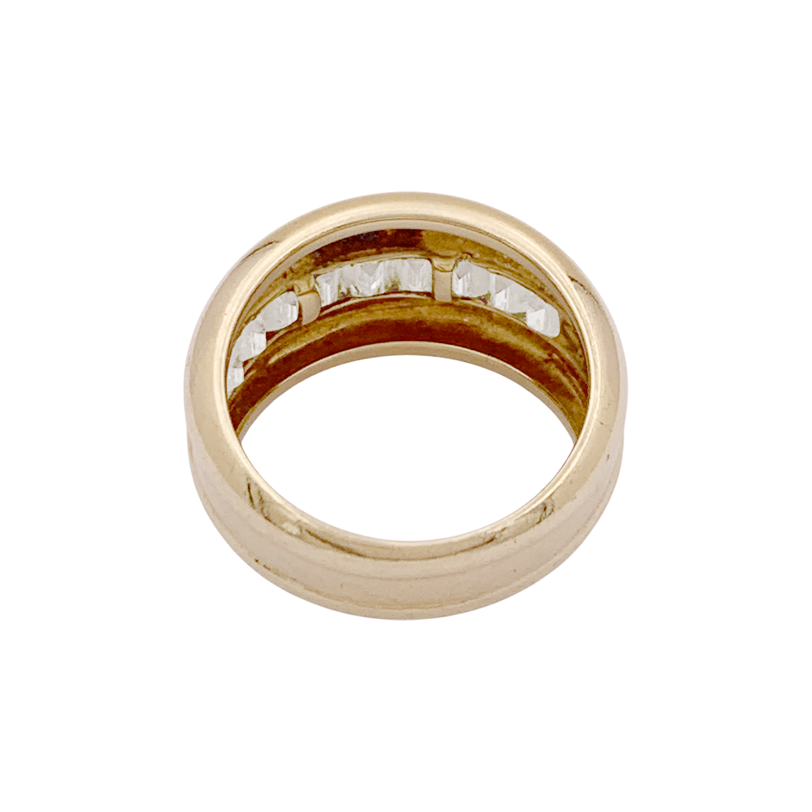 Bague Cartier, "Odin", or jaune, diamants taille émeraudes.