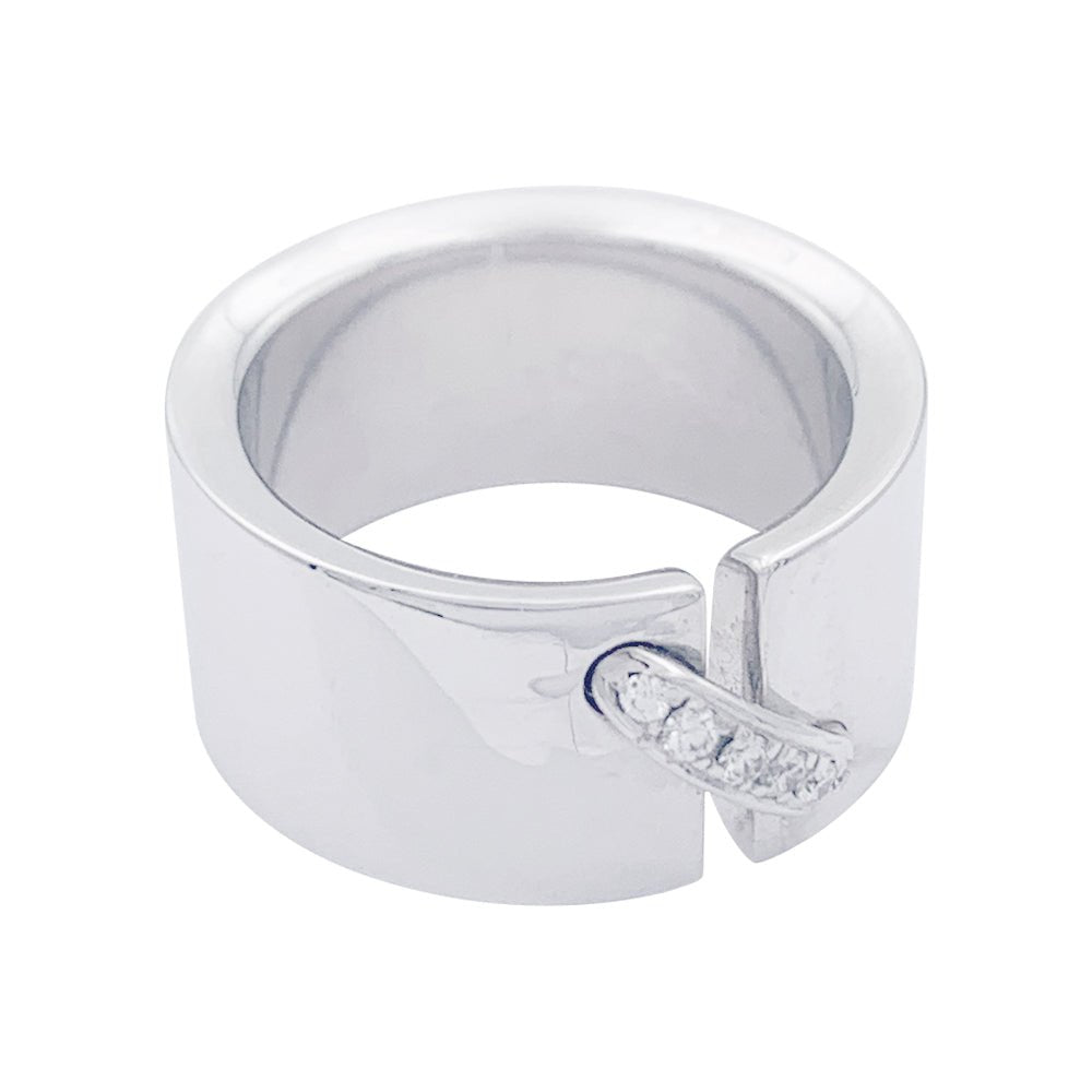 Bague Chaumet,"Liens", or blanc et diamants, lien unique. - Maison Eloe