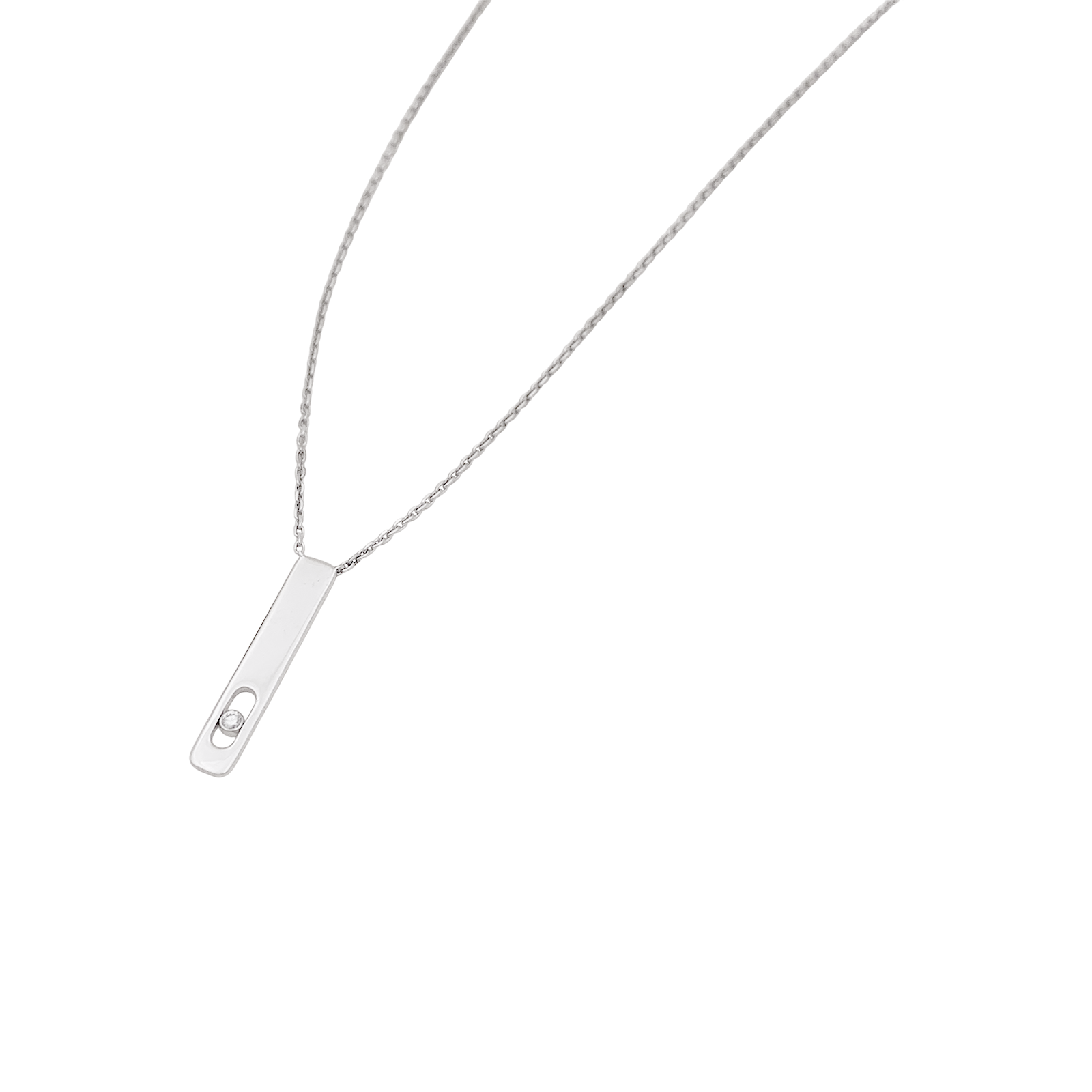 Collier Messika, "My First Diamond", or blanc, diamant.