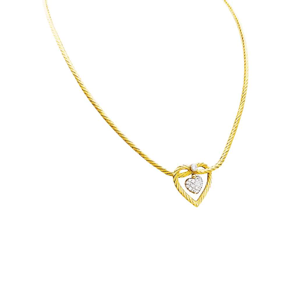 Collier Buccellati, "Valentina", deux ors, diamants. - Maison Eloe
