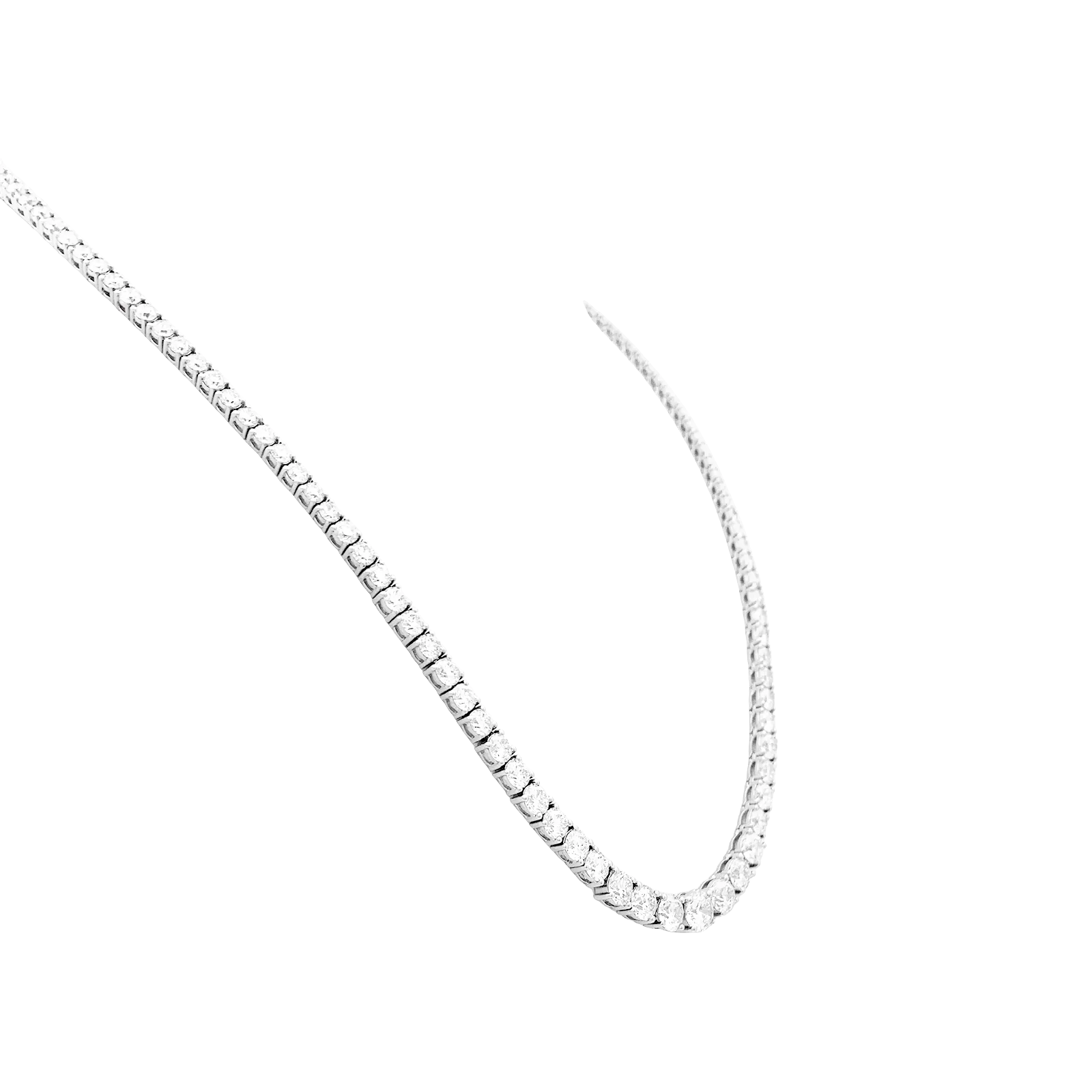 Collier rivière or blanc et diamants.