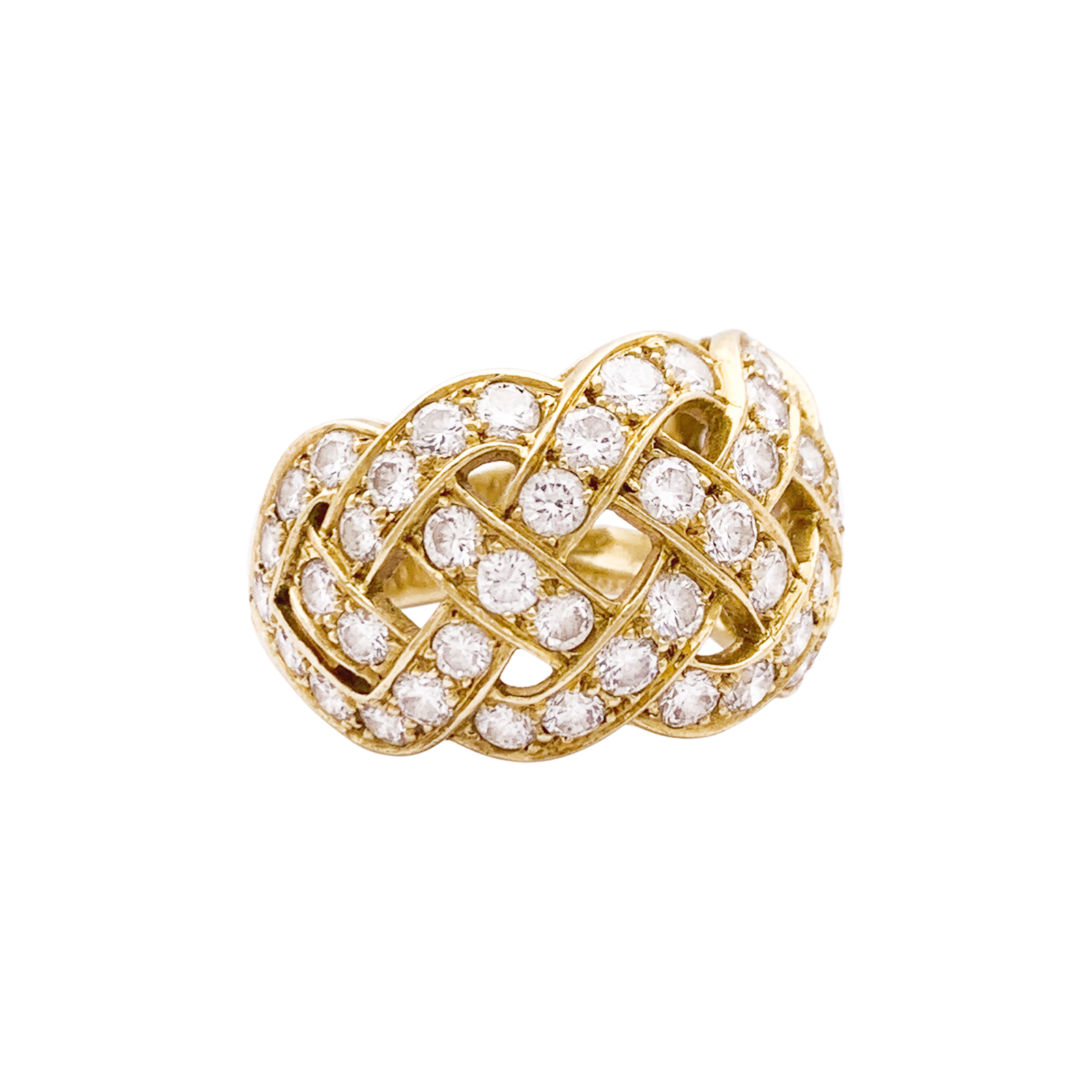 Bague Van Cleef & Arpels, « Tresse », or jaune 750/000, diamants.