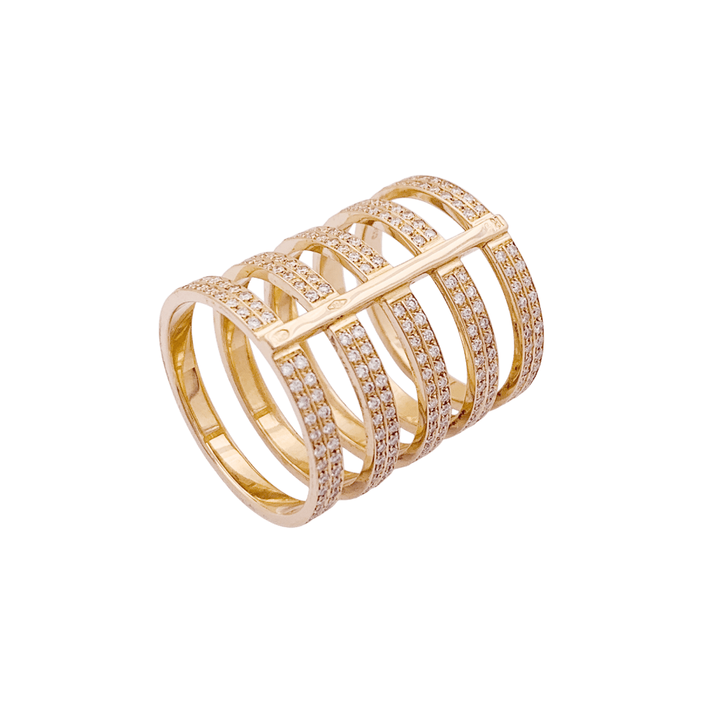 Bague Repossi, modèle "Berbère" en or rose et diamants.