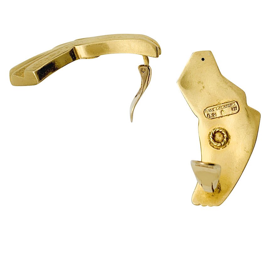 Boucles d'oreilles Lalaounis "Drapé" en or jaune. - Maison Eloe