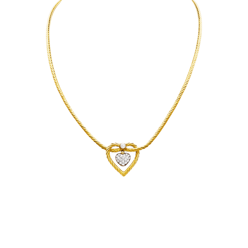 Collier Buccellati, "Valentina", deux ors, diamants. - Maison Eloe