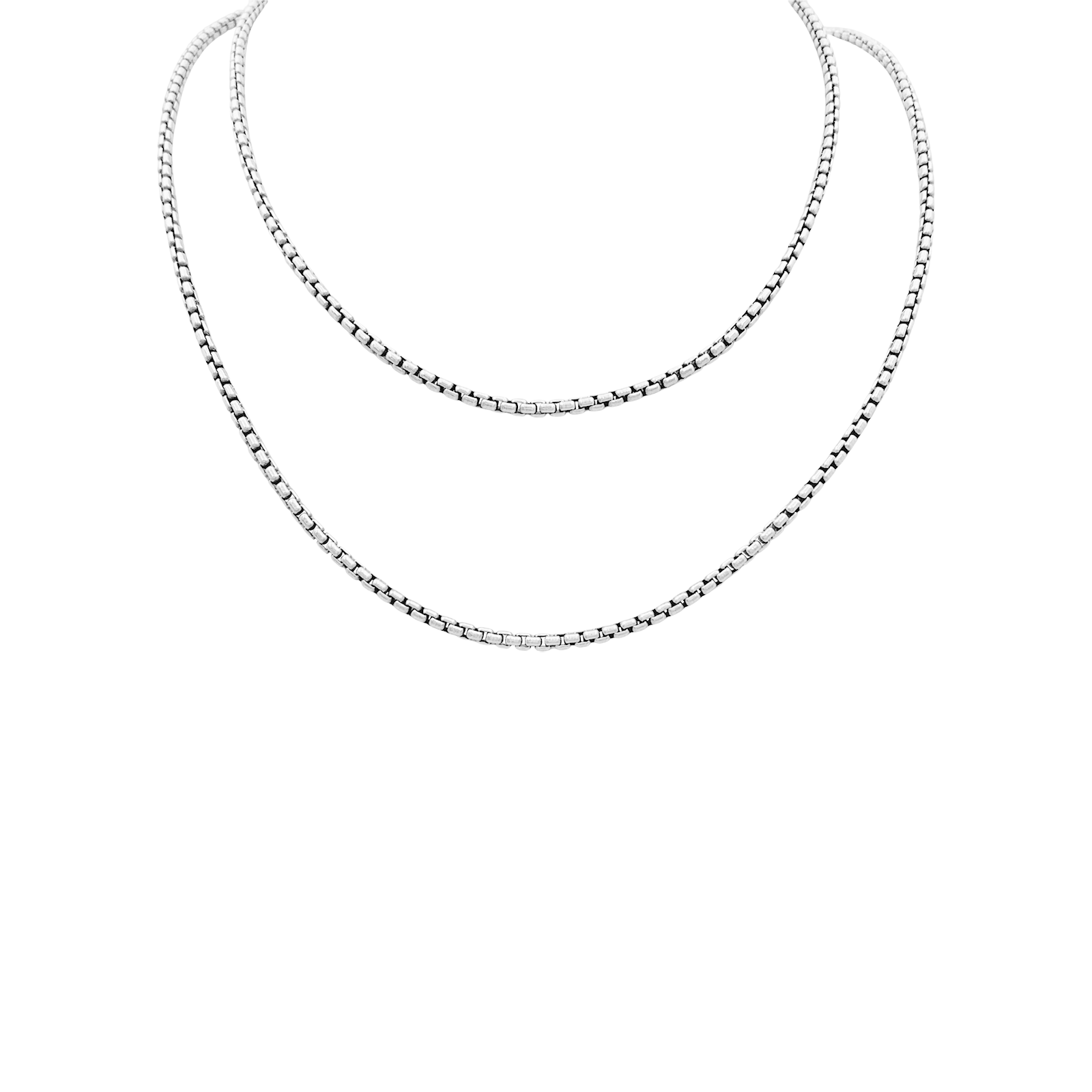 Collier David Yurman, "Box Chain", argent.