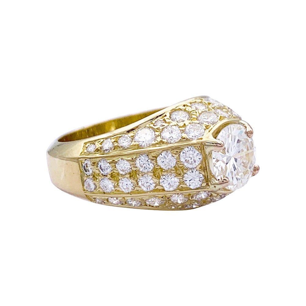 Bague or jaune, diamants. - Maison Eloe