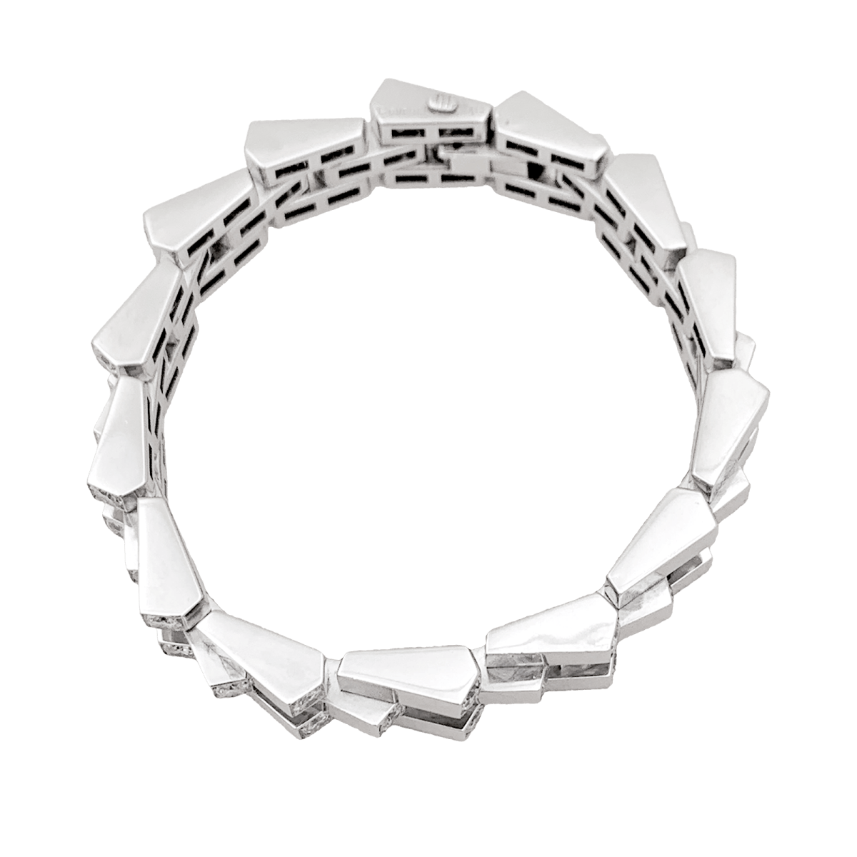 Bracelet Vintage Boucheron, "Crémaillère", platine, diamants. - Maison Eloe