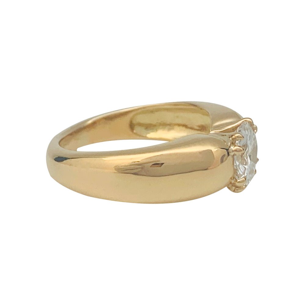 Bague jonc or jaune, diamant. - Maison Eloe