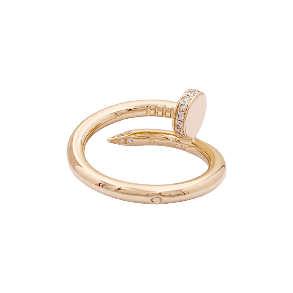 Bague Cartier, "Juste un Clou", or rose et diamants.