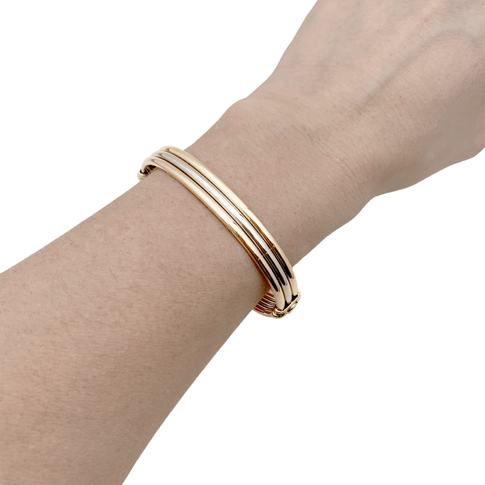 Bracelet CARTIER, « Vétéran » 3 tons d'or. - Maison Eloe