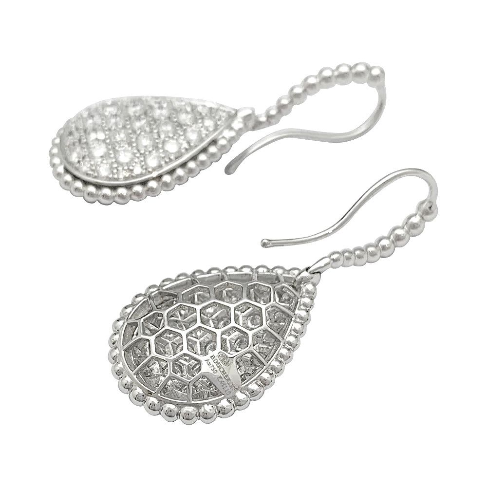Boucheron "Serpent Bohème" earrings in white gold and diamonds.