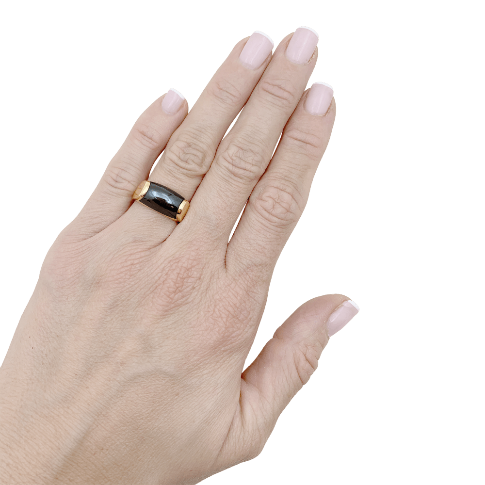 Bague Bulgari, "Tronchetto", or jaune et hématite.