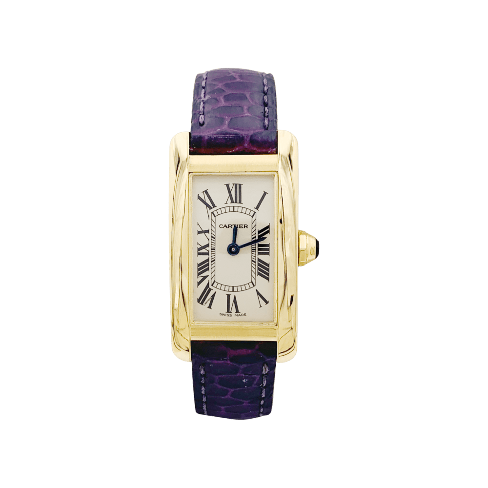 Montre Cartier, "Tank Américaine", or jaune. - Maison Eloe