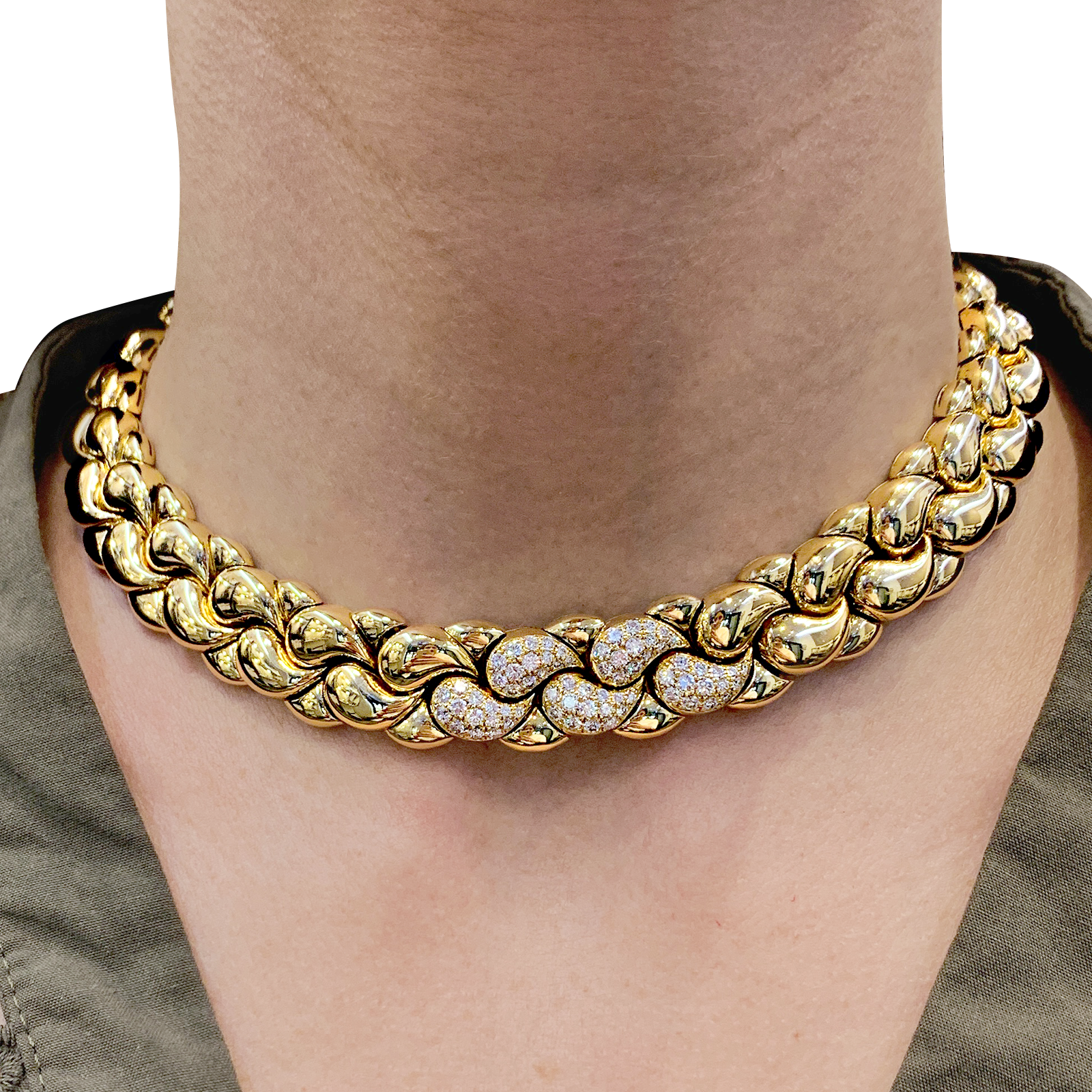 Collier-Sautoir CHOPARD CASMIR, or et diamants.