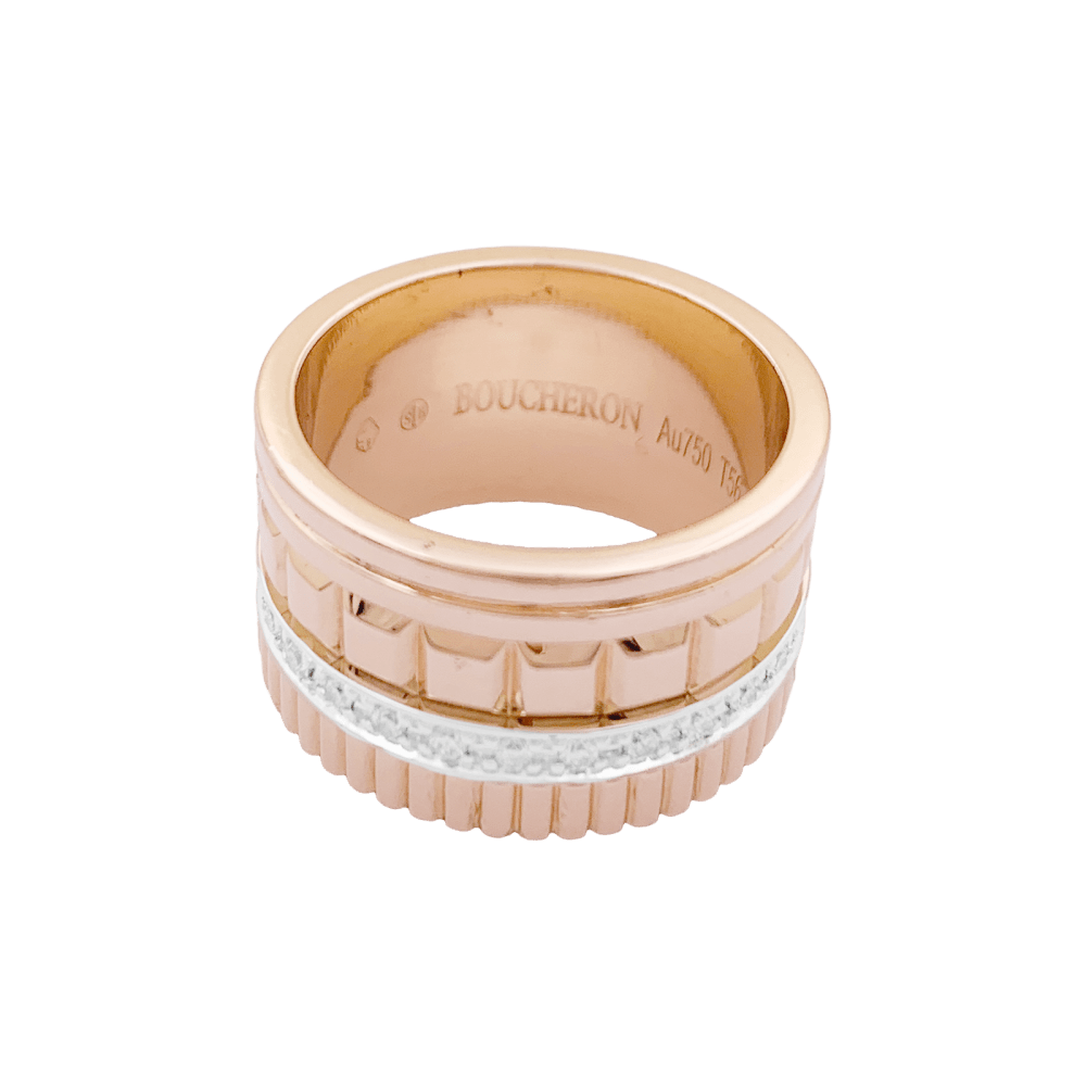 Bague Boucheron, «QUATRE RADIANT ÉDITION», deux ors et diamants.