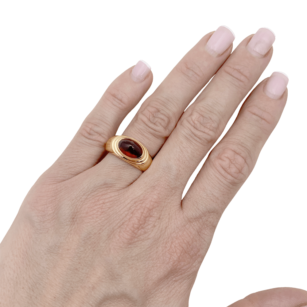 Bague Boucheron, "Jaïpur", or jaune, grenat.