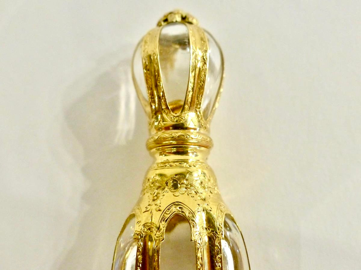 Flacon à Sels, Cristal, Or, Epoque Napoleon III