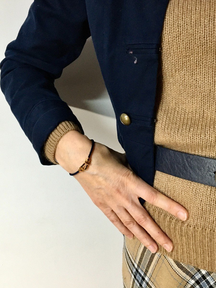 Fred Bracelet Force 10 Vintage Or jaune sur Corderie Bleue - Maison Eloe