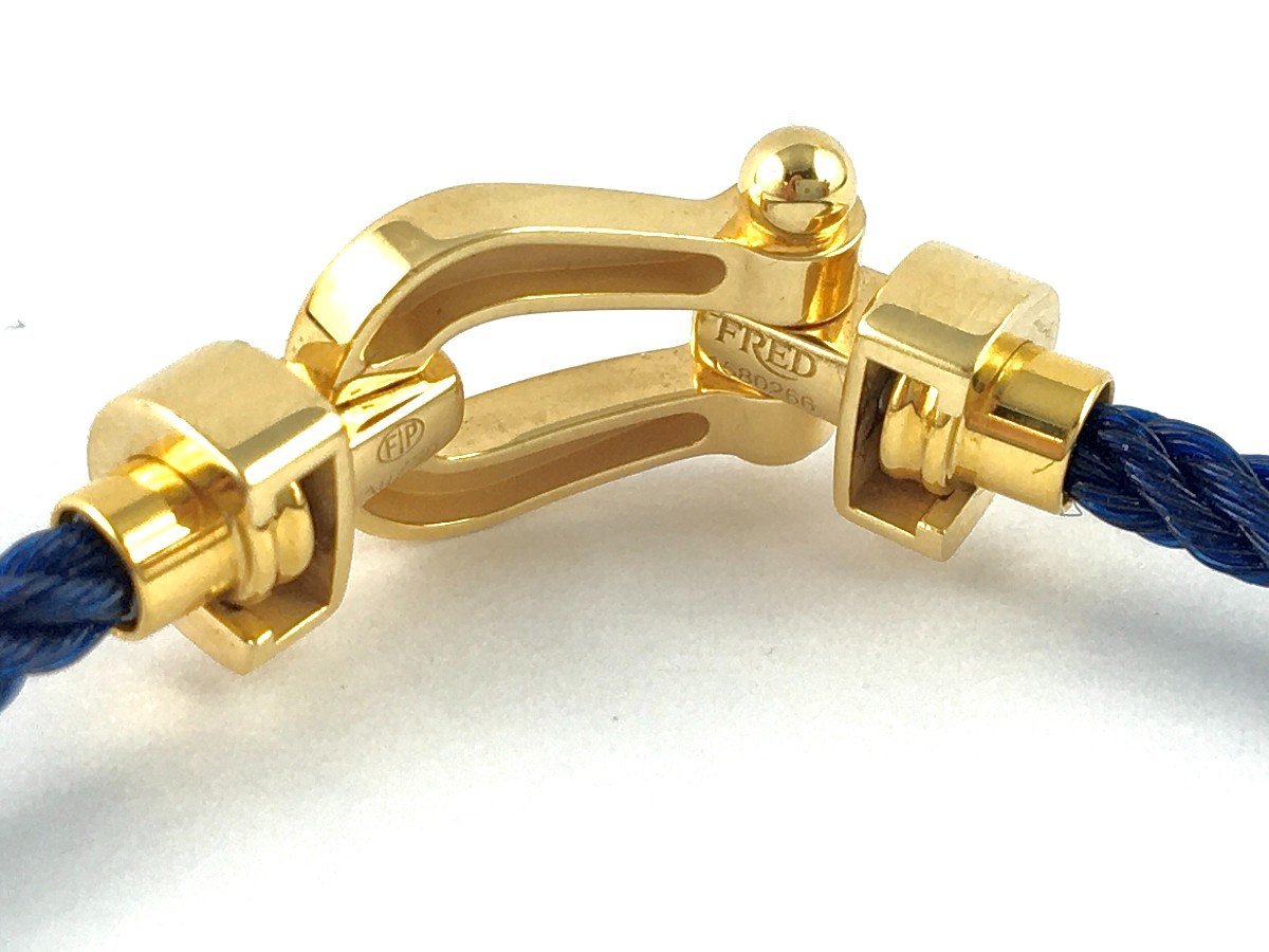 Fred Bracelet Force 10 Vintage Or jaune sur Corderie Bleue - Maison Eloe