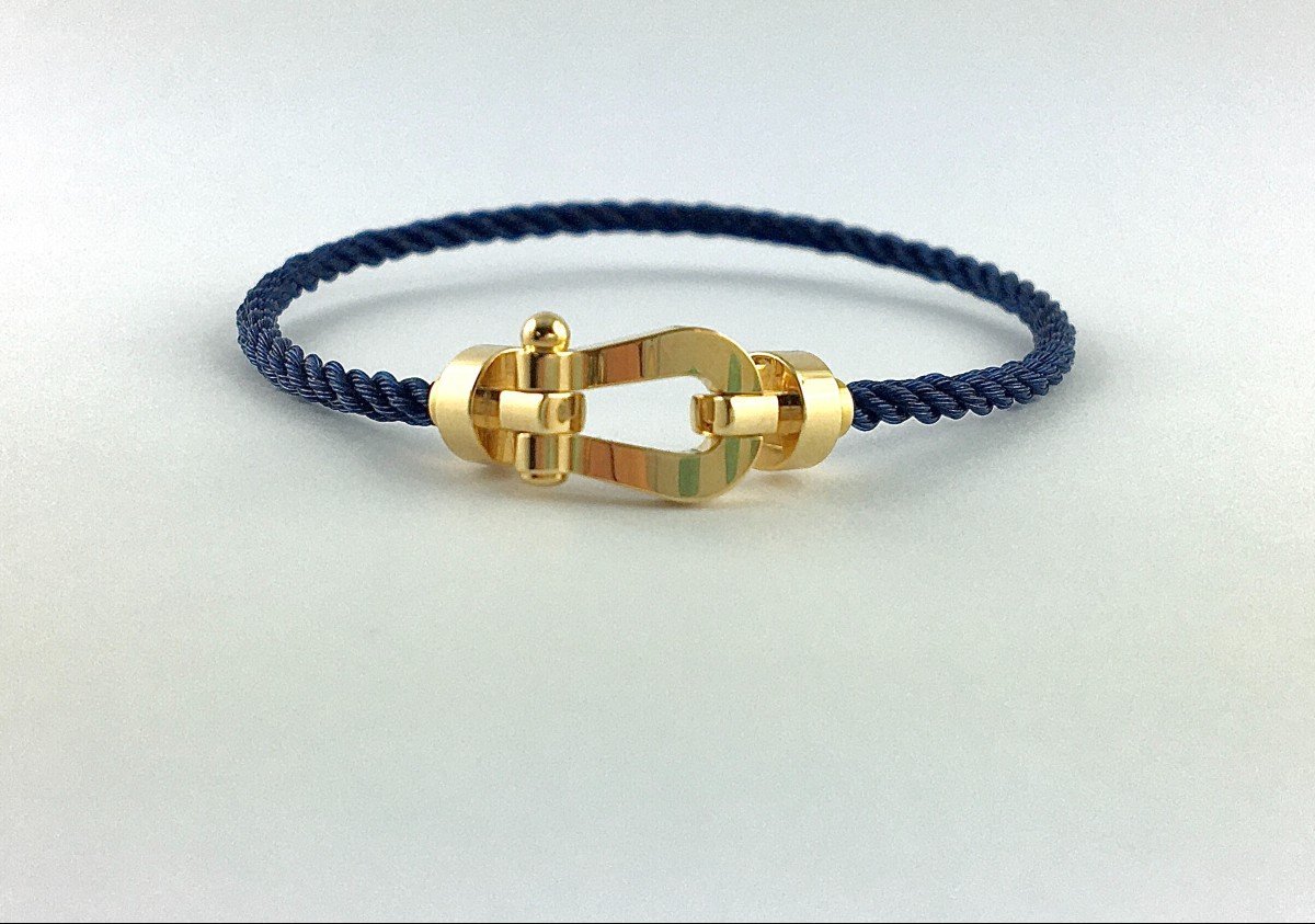 Fred Bracelet Force 10 Vintage Or jaune sur Corderie Bleue - Maison Eloe
