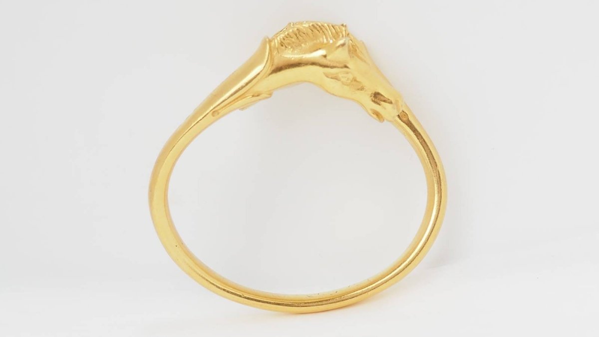 Hermès Bracelet Galop Têtes de chevaux plaqué Or - Maison Eloe