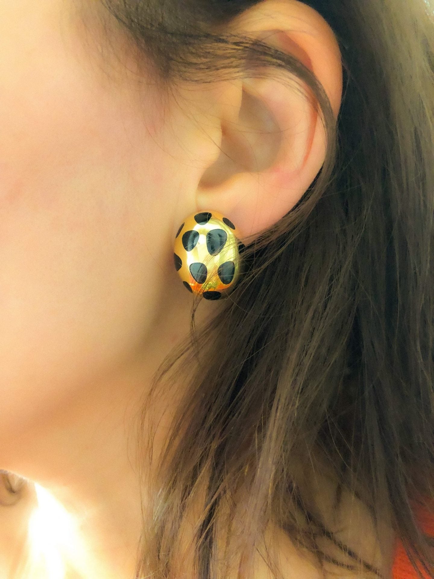 Angela Cummings for Tiffany yellow gold and black jade earrings
