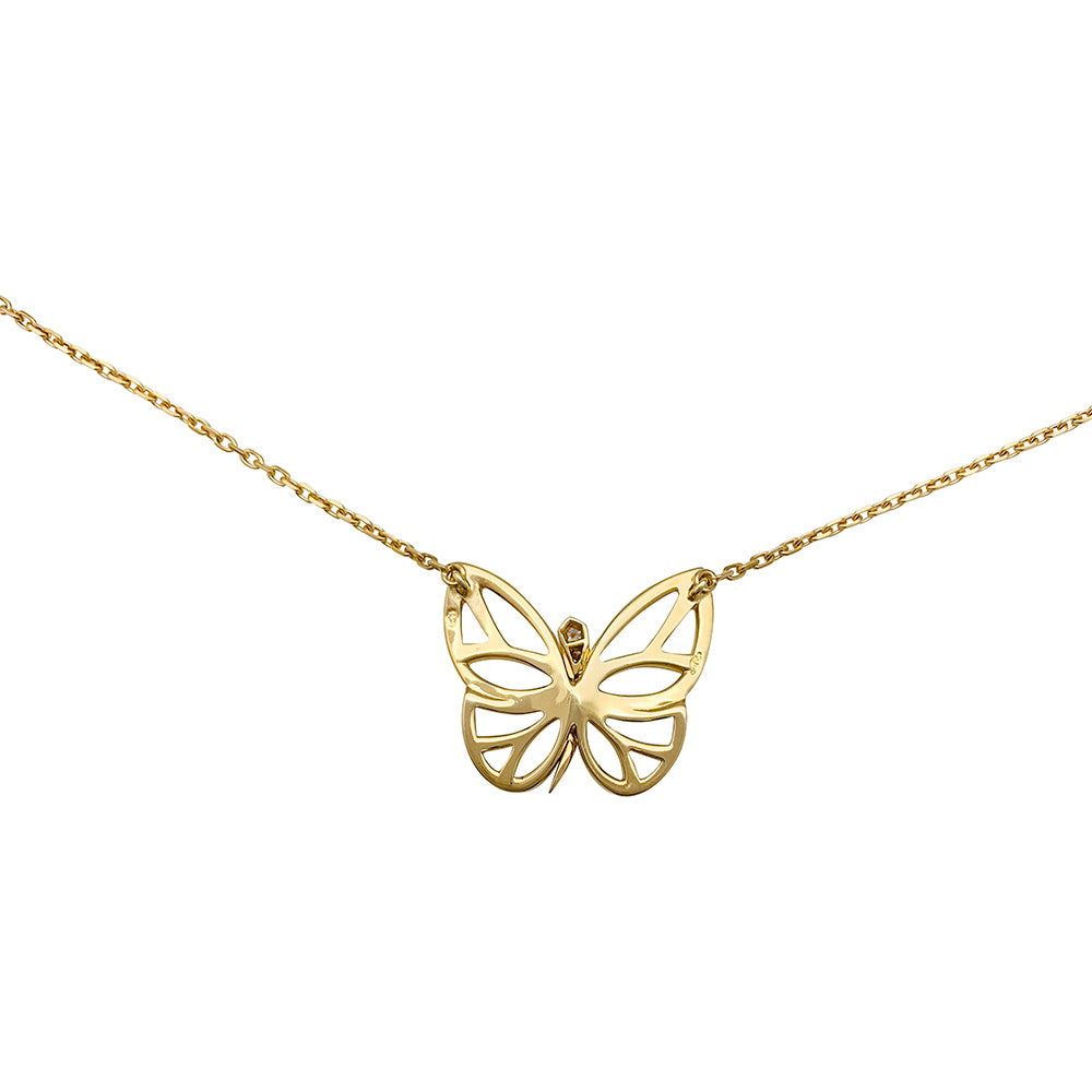 Van Cleef & Arpels "Butterfly" necklace in yellow gold and diamonds.