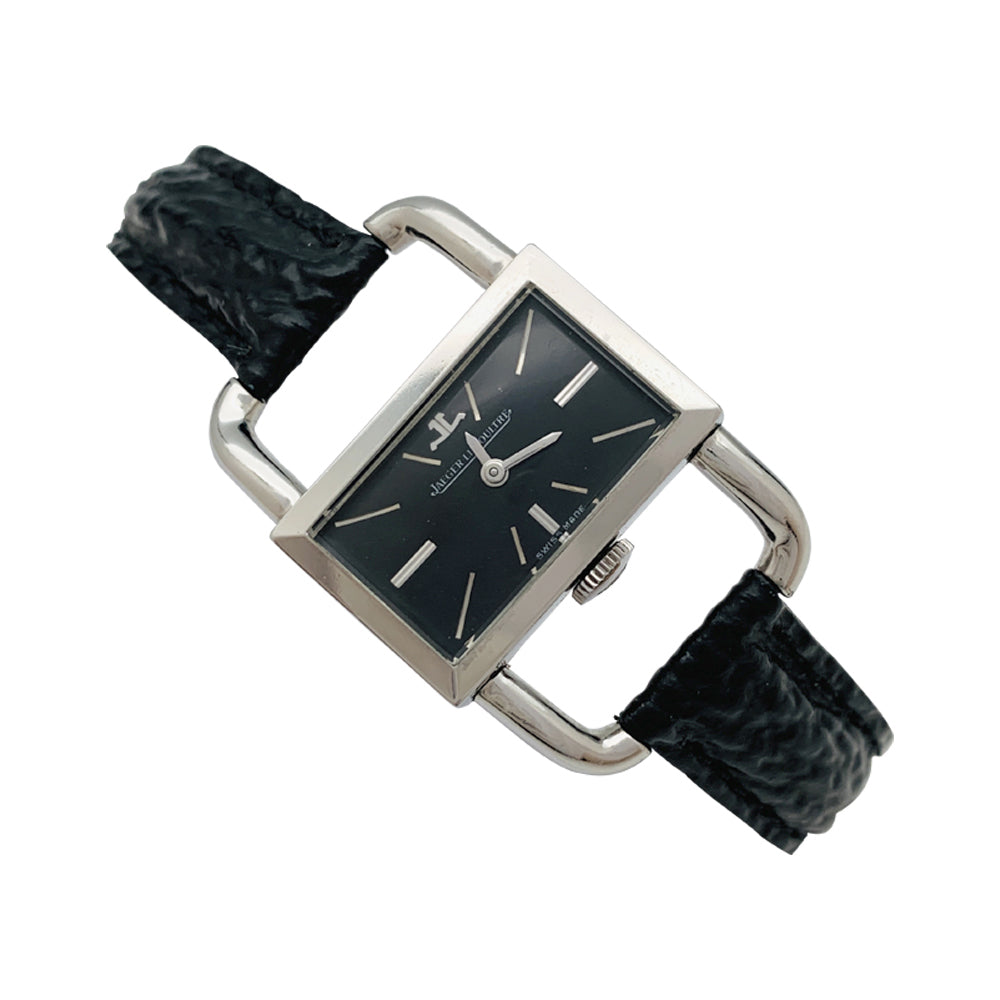Jaeger Lecoultre; Hermès watch, "Etrier" model in steel, leather strap.