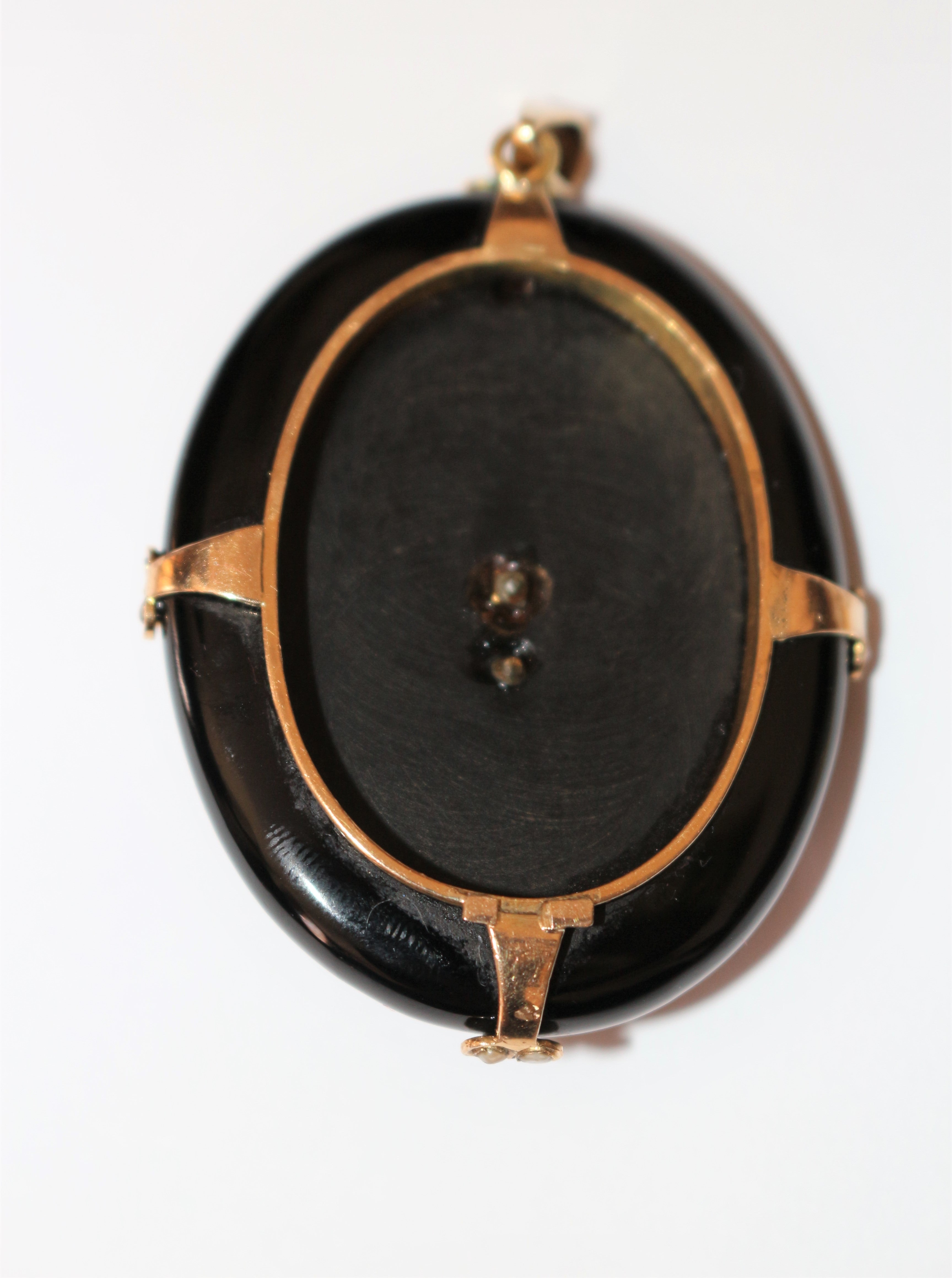 Pendentif onyx et perle Napoléon III