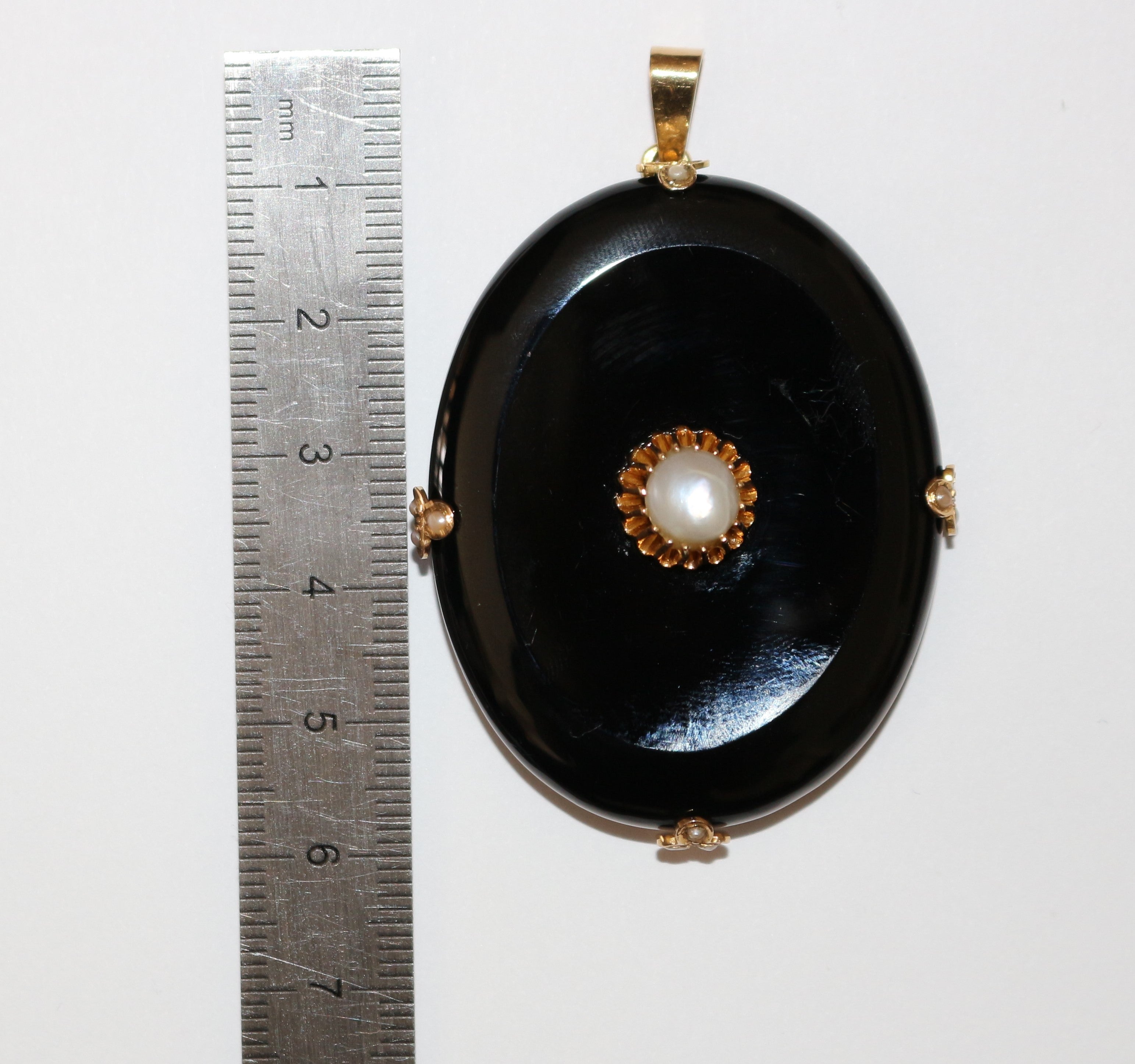 Pendentif onyx et perle Napoléon III