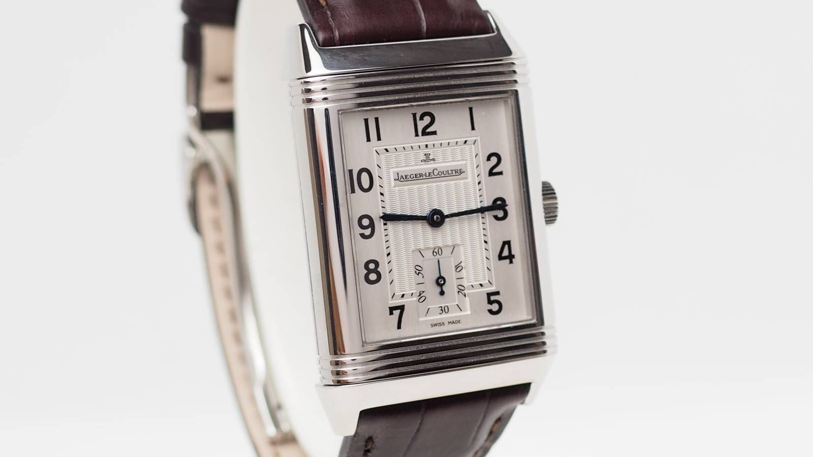 Jaeger LeCoultre, Montre Reverso grand modèle Acier sur Cuir
