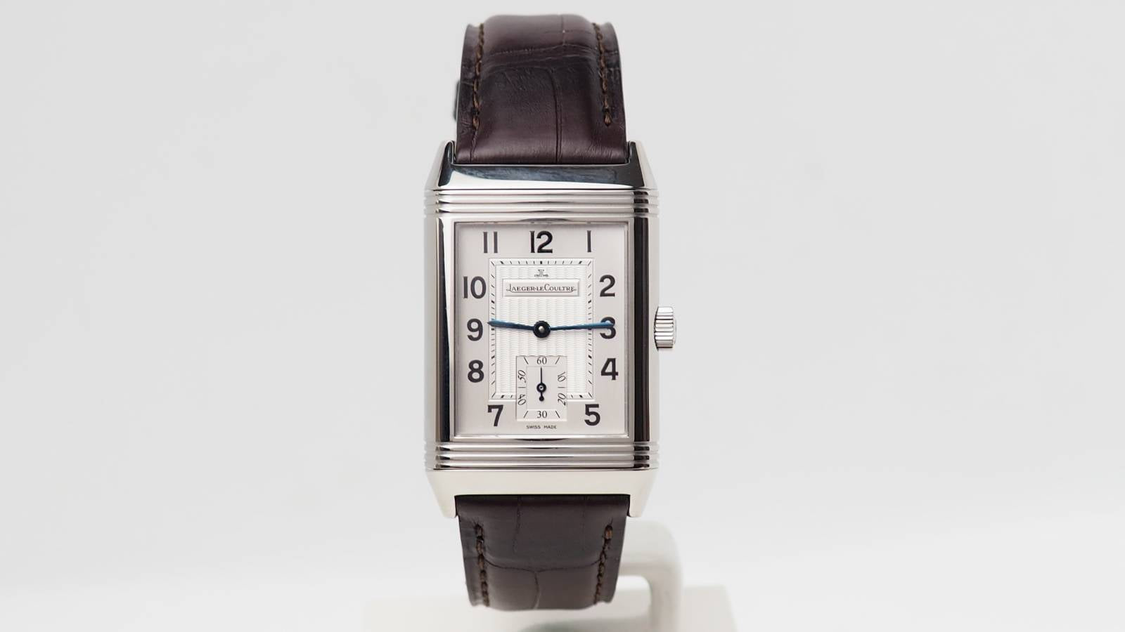 Jaeger LeCoultre, Montre Reverso grand modèle Acier sur Cuir