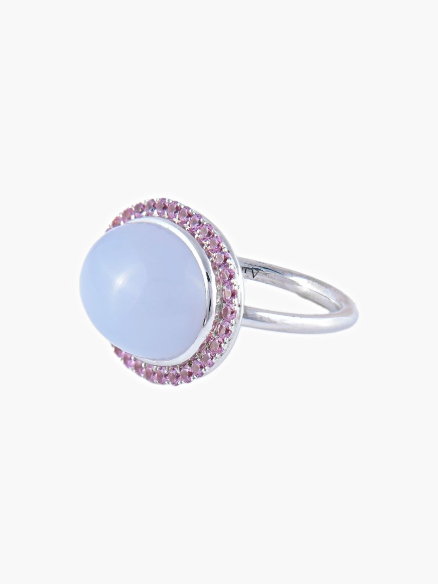 Bague Calcédoine Saphirs roses - Maison Eloe