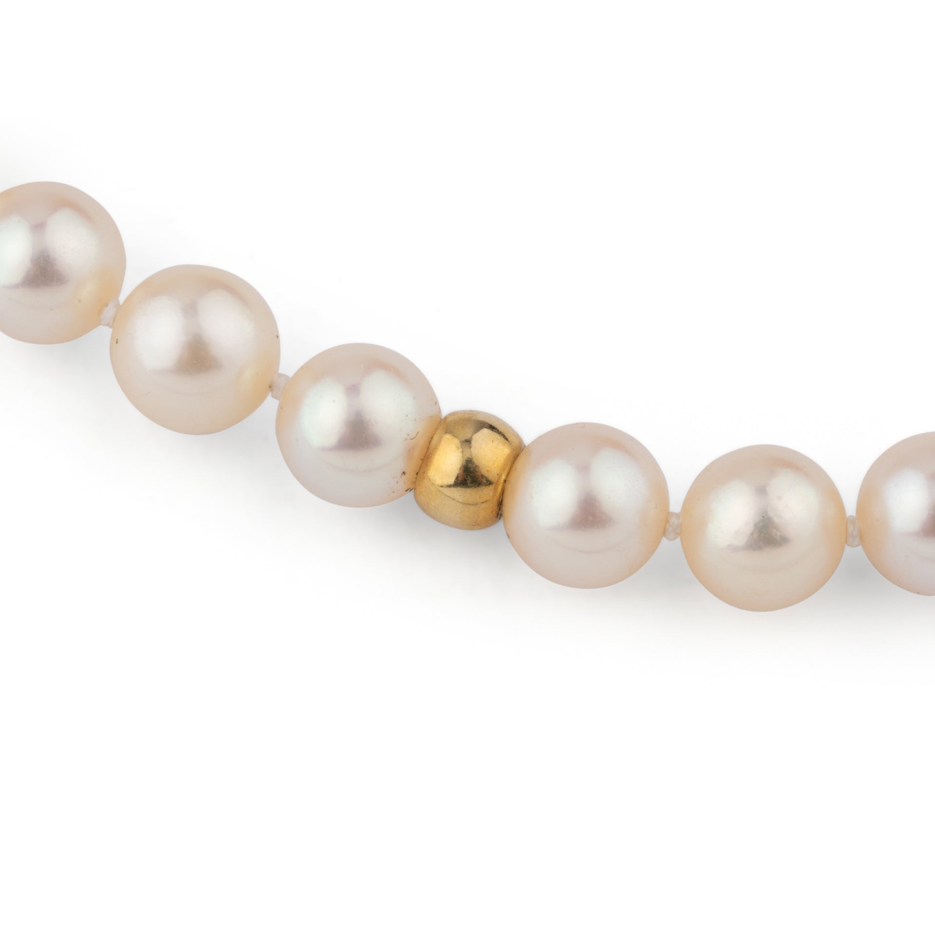 Dinh Van "Handcuffs" vintage pearl necklace, 18K yellow gold