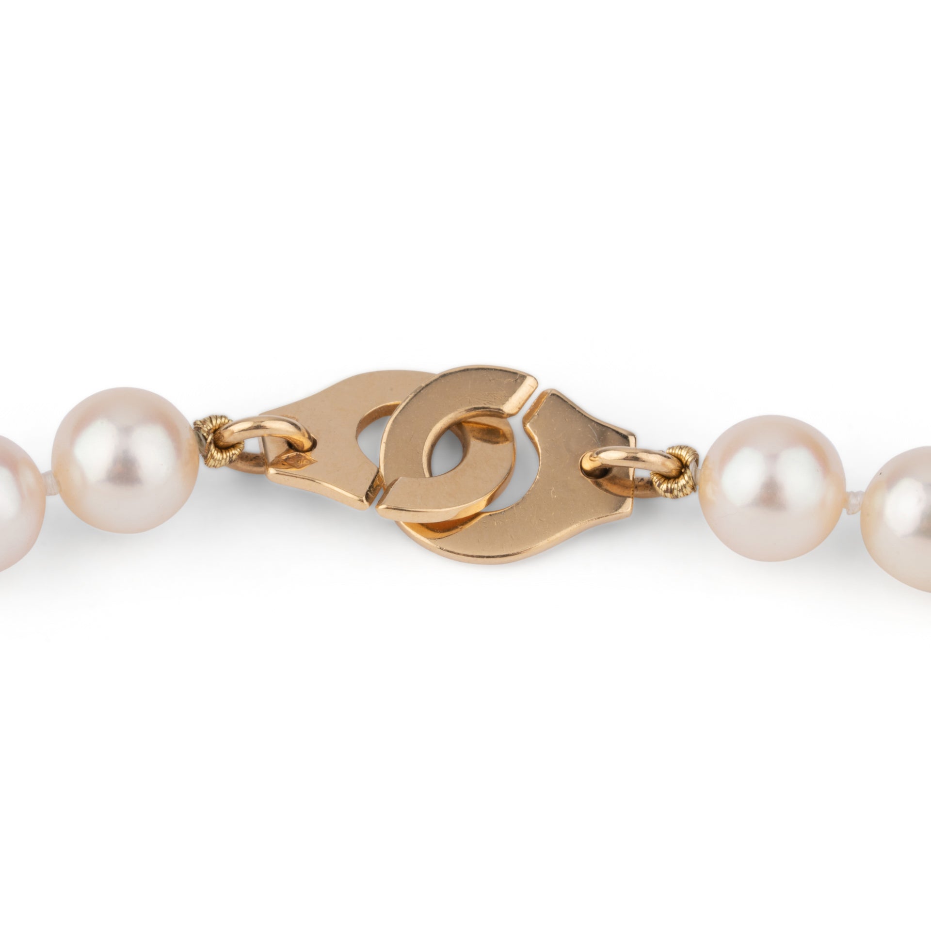 Dinh Van "Handcuffs" vintage pearl necklace, 18K yellow gold