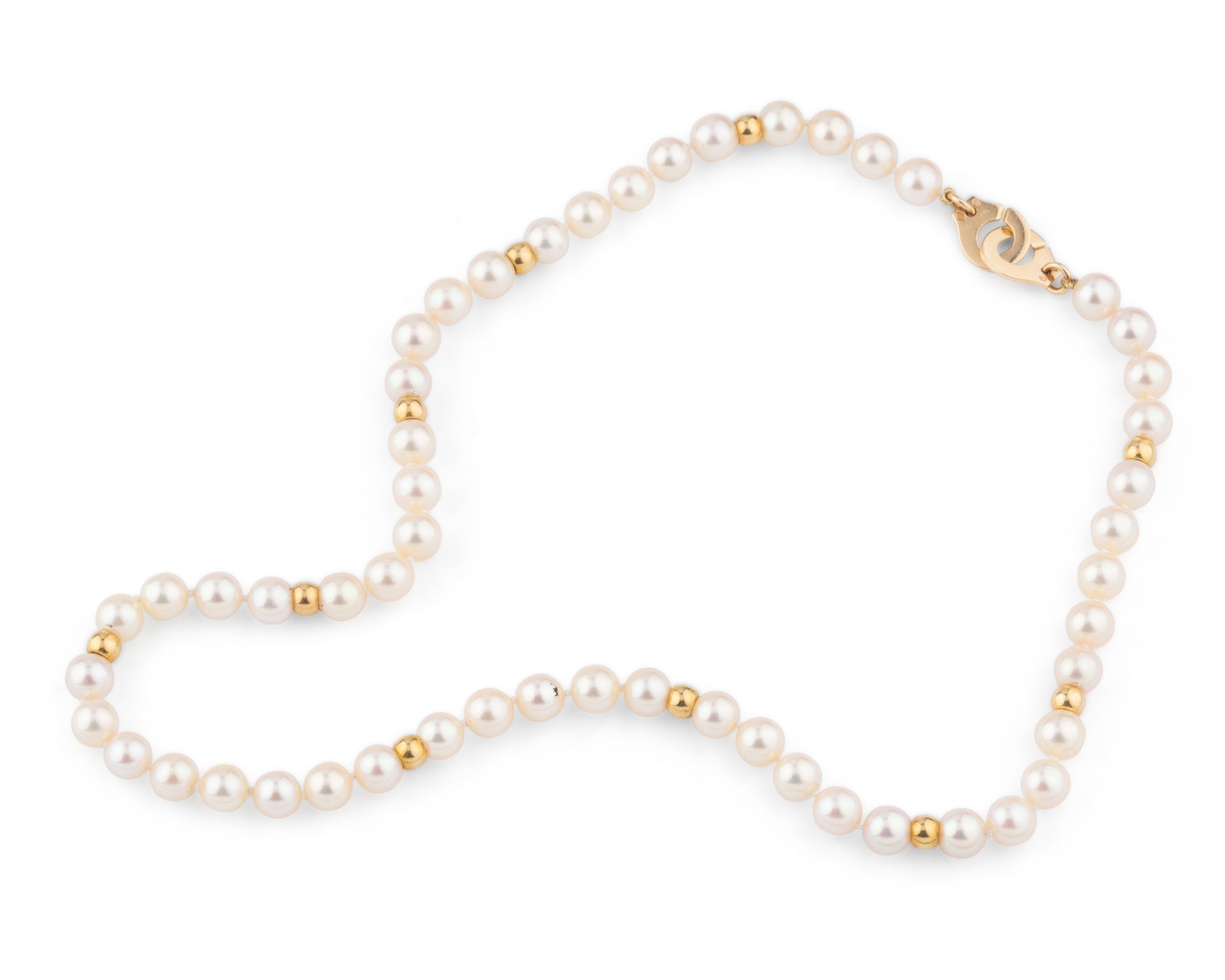 Dinh Van "Handcuffs" vintage pearl necklace, 18K yellow gold