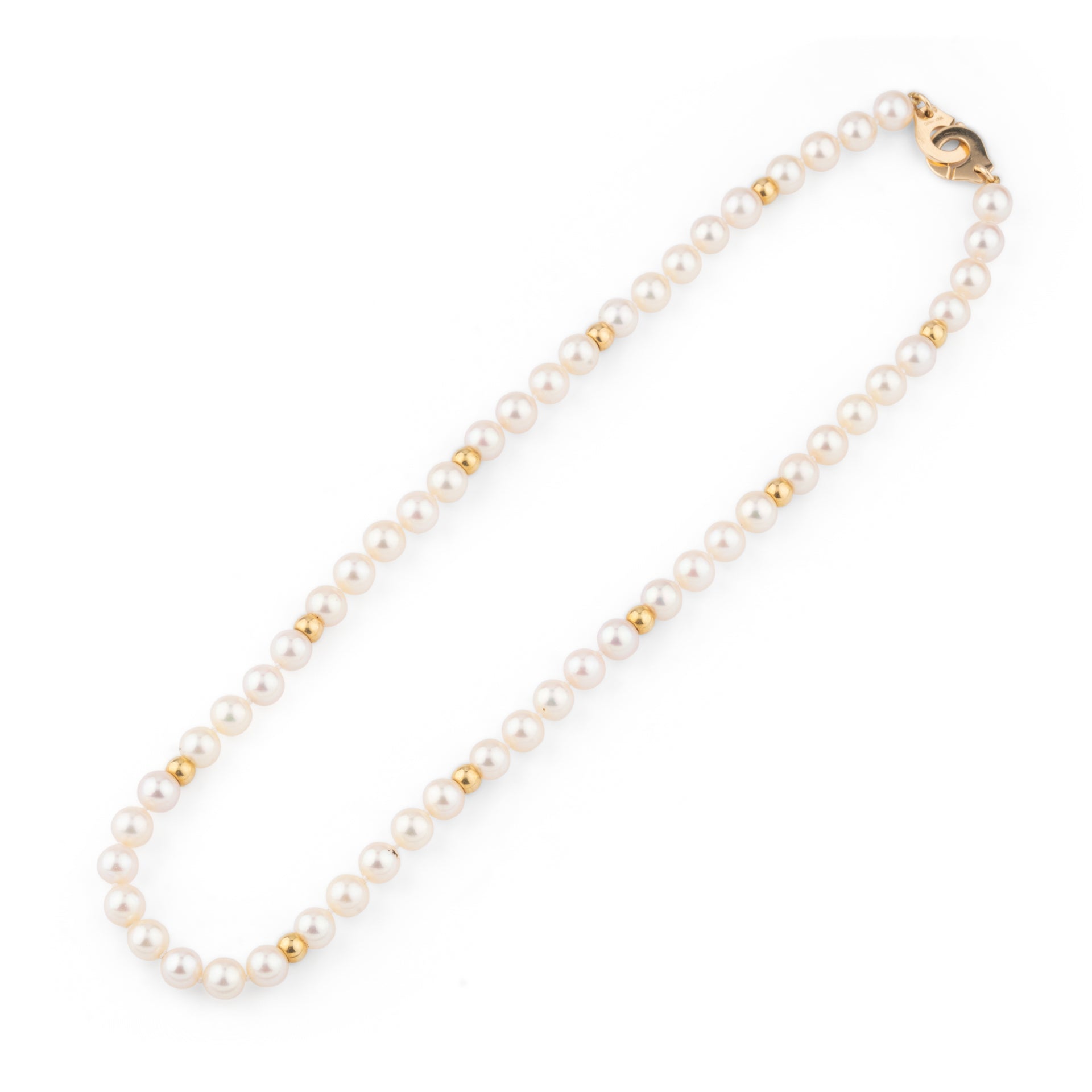 Dinh Van "Handcuffs" vintage pearl necklace, 18K yellow gold