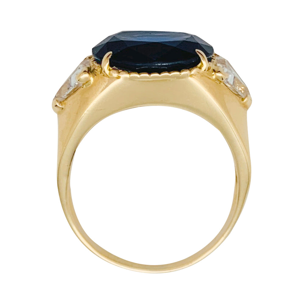 Bague A.Reza en or jaune saphir 6,71 carats et diamants.
