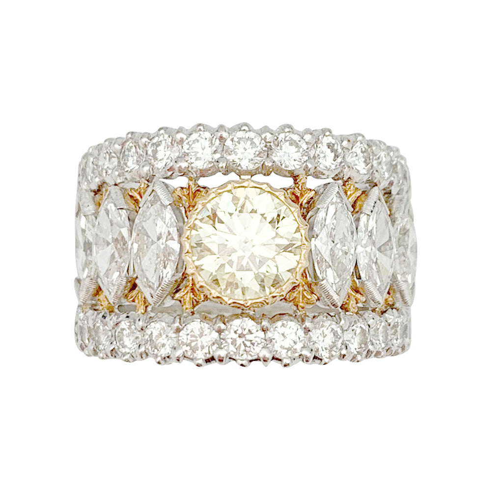 Bague bandeau Buccellati, diamants jaune.