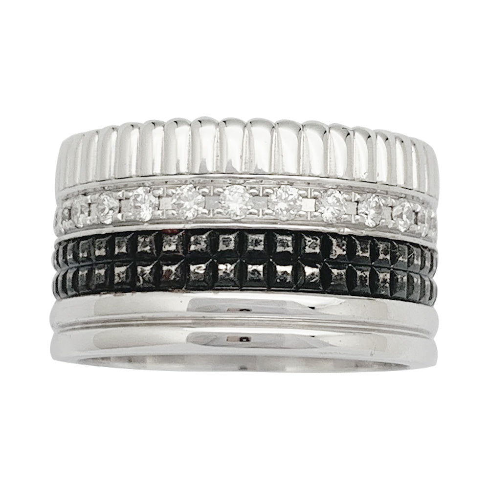 Bague Boucheron, "Quatre Black Edition Large", en or blanc, diamants.