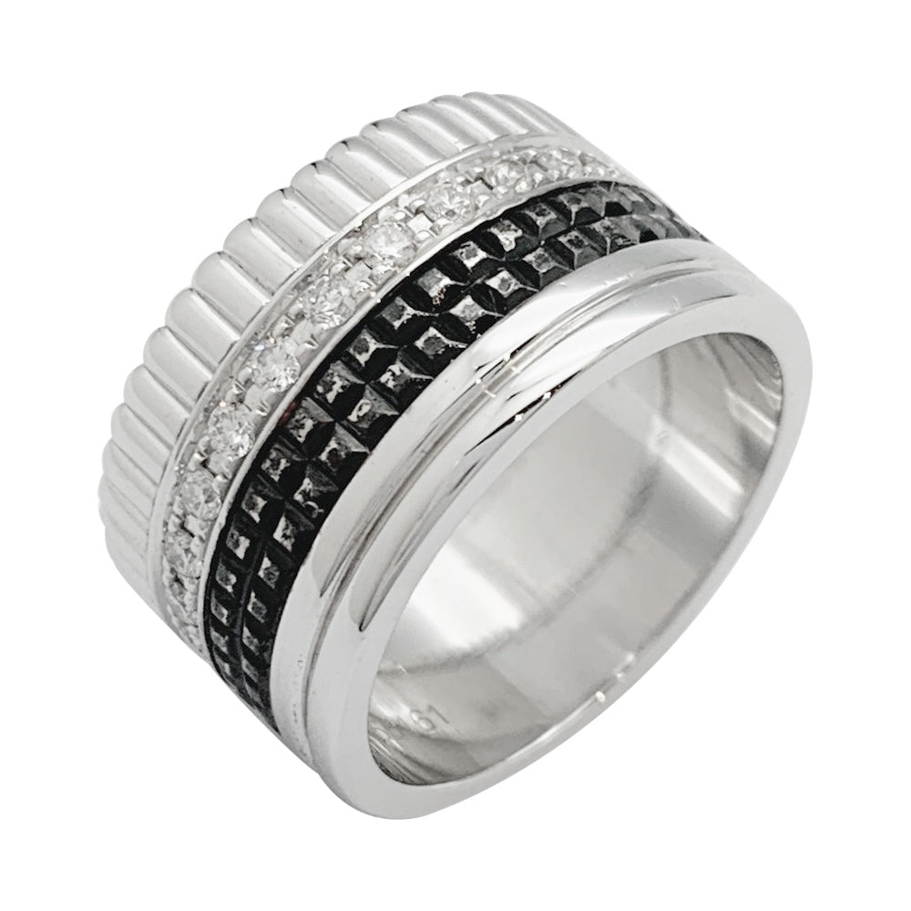 Bague Boucheron, "Quatre Black Edition Large", en or blanc, diamants.