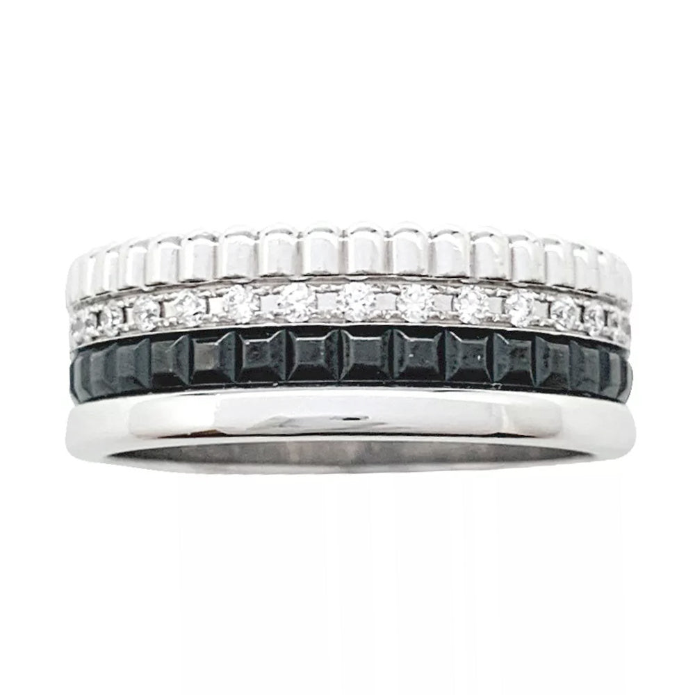 Bague Boucheron, "Quatre Black Edition Small", en or blanc, diamants.