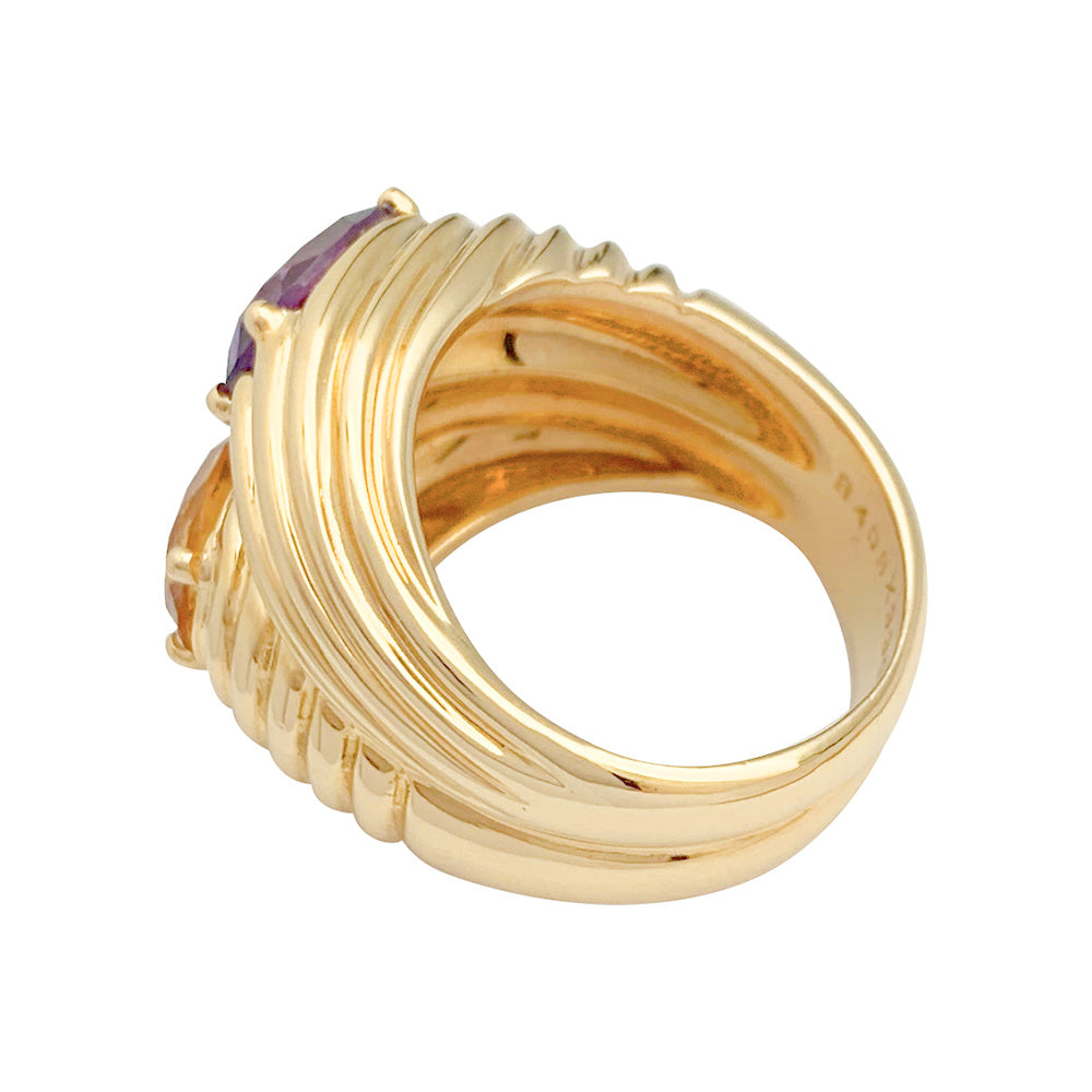 Bague Boucheron, “Toi et Moi”, or jaune, améthyste, citrine.