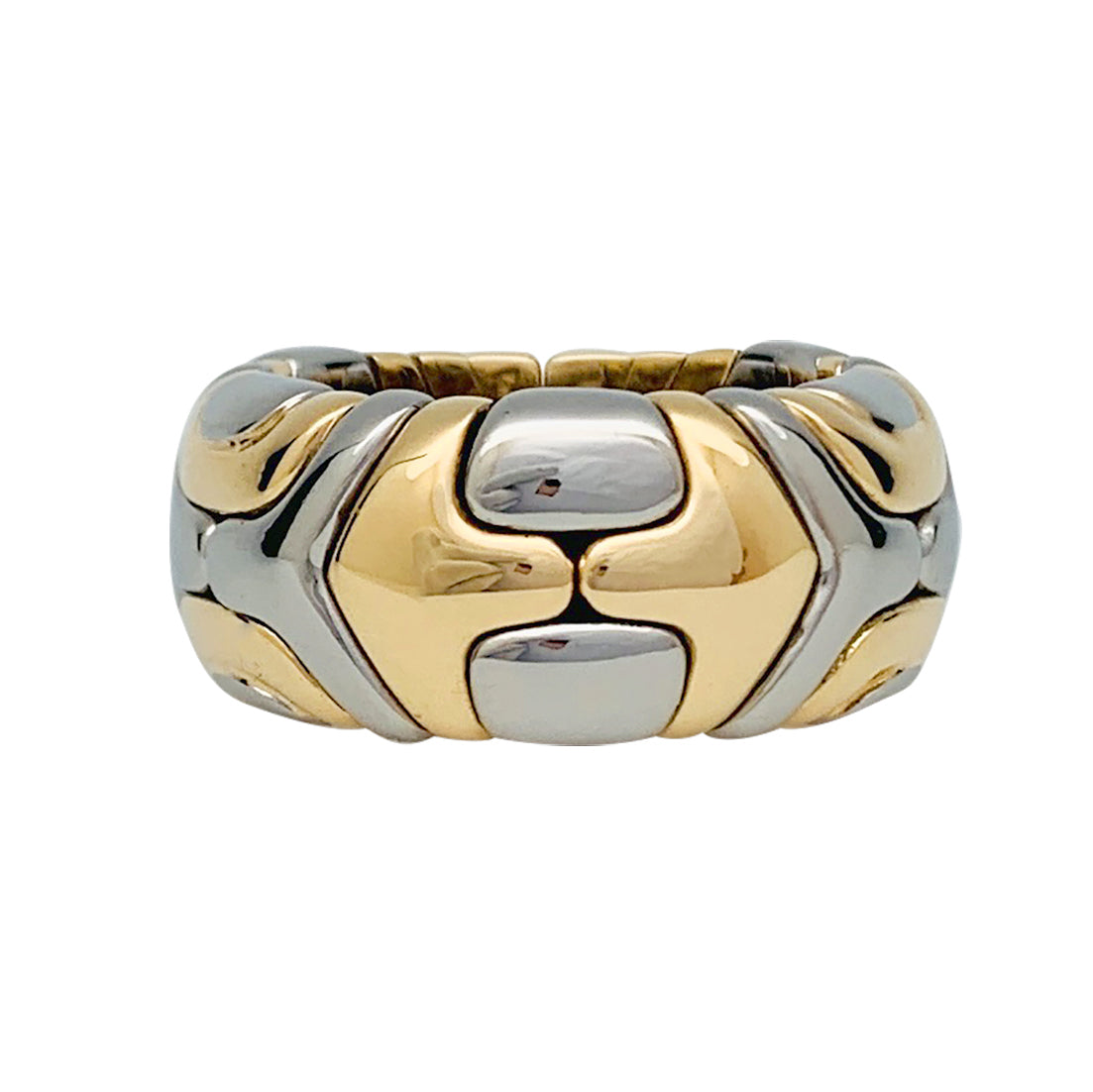 Bague Bulgari, "Alveare", or jaune et acier.