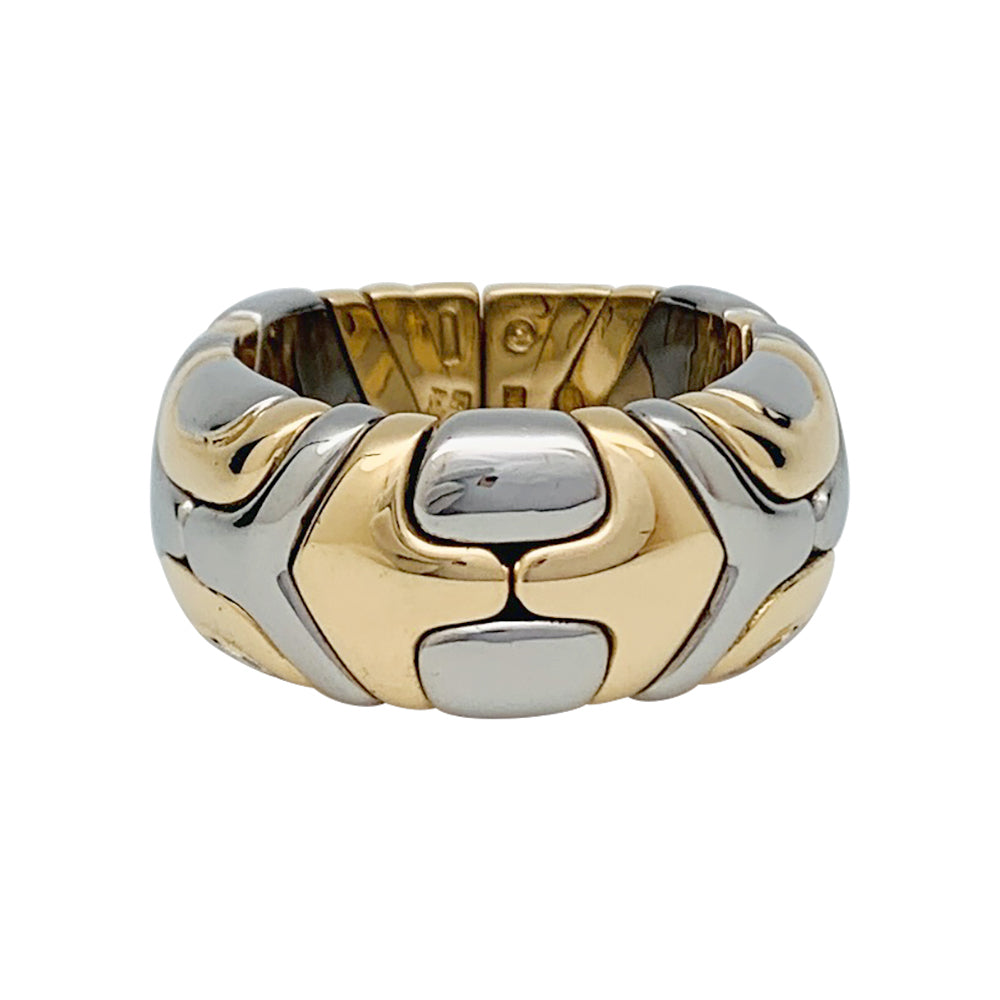 Bague Bulgari, "Alveare", or jaune et acier.