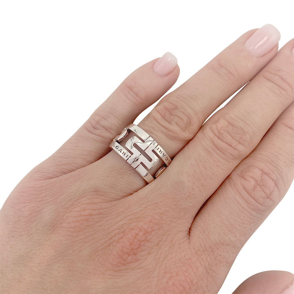 Bague Bulgari, "Parentesi", or blanc.